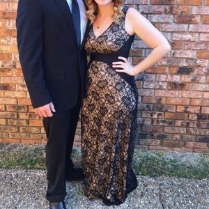 Black lace formal dress